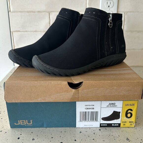 JBU by Jambu Women's Juno Black Ankle Bootie Zip Closure Casual Shoes Size 6 NWB - Picture 1 of 12